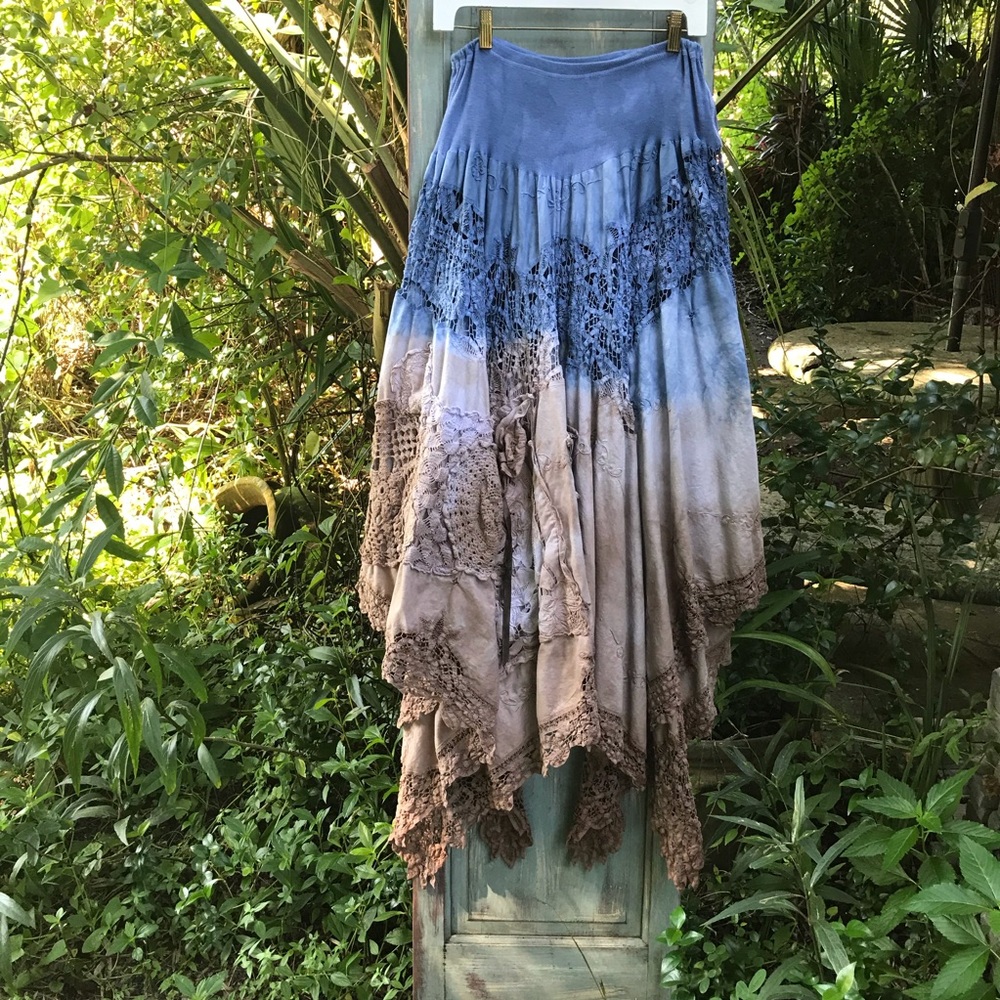 Hand Dyed Hippie Ombre Cowgirl Dramatic Skirt